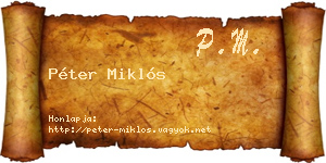 Péter Miklós névjegykártya