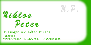 miklos peter business card